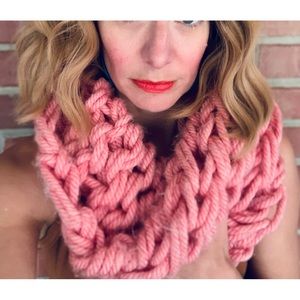 Coral Arm Knit Chunky Infinity Scarf